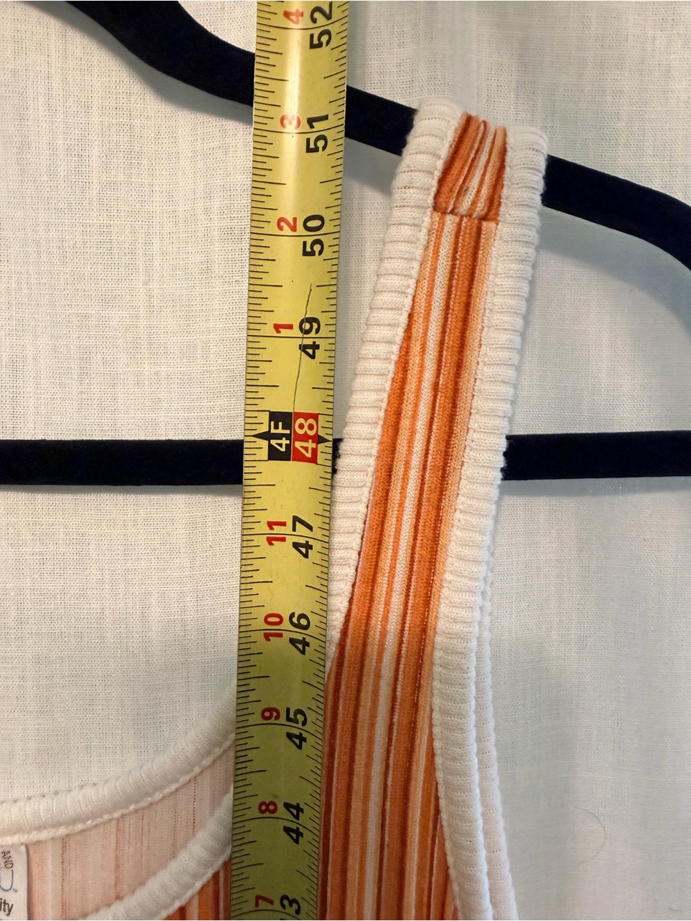Time and Tru Orange Vertical-Stripe Ribbed Maxi Dress - Picture 6 of 8